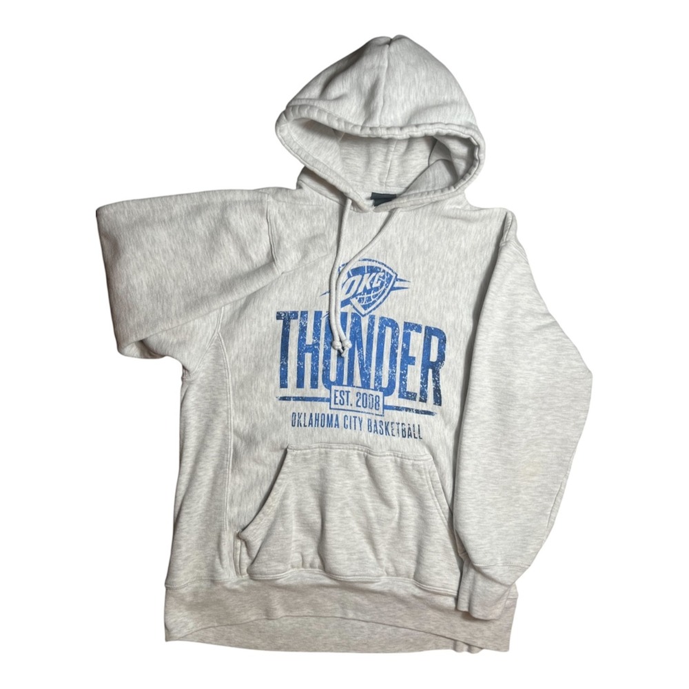 NBA Oklahoma City Thunder Men's L Pullover Hoodie Gray 2008 Basketball -2263